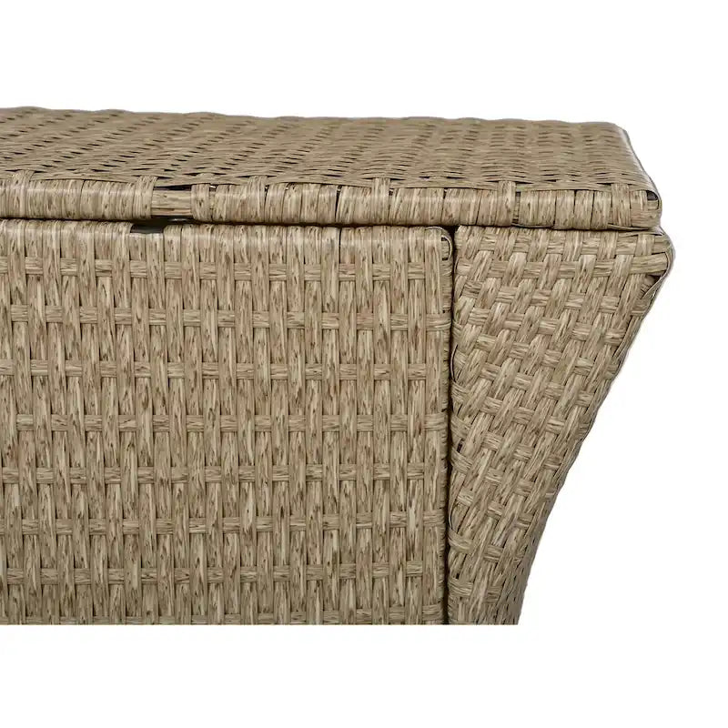 130.3 Outdoor Rattan Half-Moon Sectional Sofa Set with Coffee Table and Side Table, Free Combination