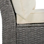 130.3 Outdoor Rattan Half-Moon Sectional Sofa Set with Coffee Table and Side Table, Free Combination