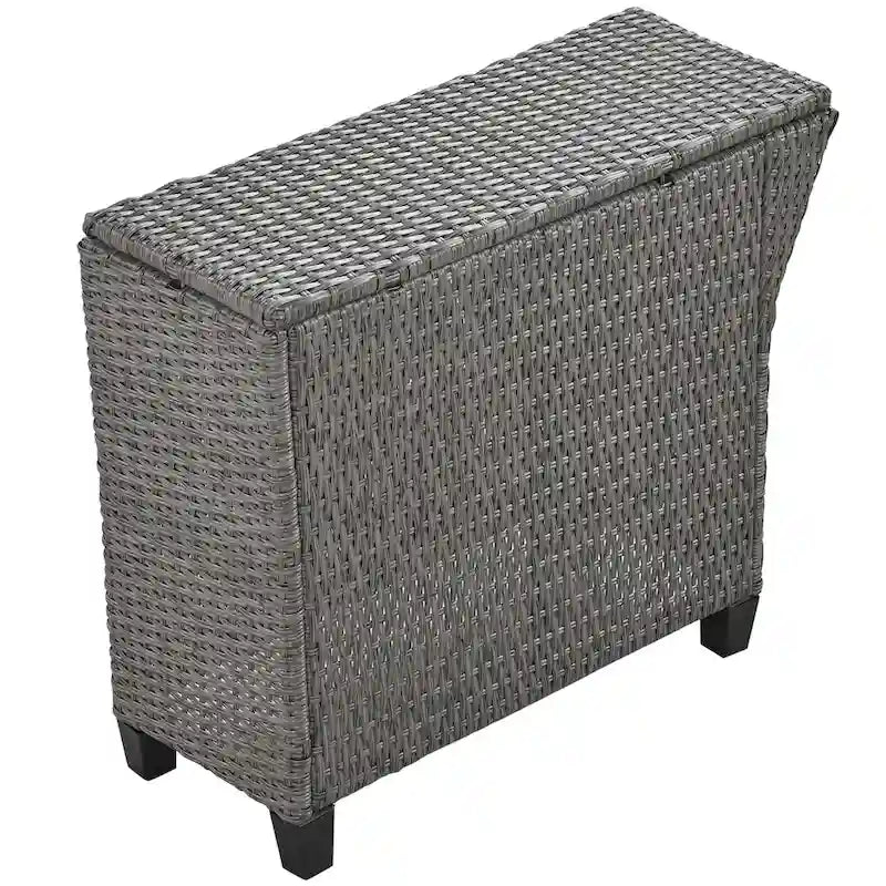 130.3 Outdoor Rattan Half-Moon Sectional Sofa Set with Coffee Table and Side Table, Free Combination