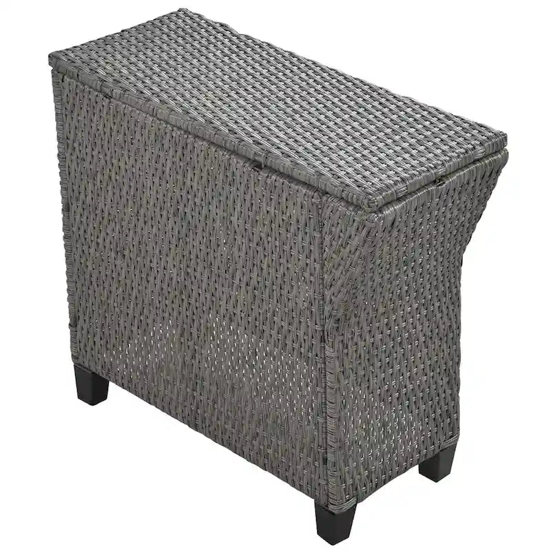 130.3 Outdoor Rattan Half-Moon Sectional Sofa Set with Coffee Table and Side Table, Free Combination