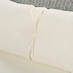 130.3 Outdoor Rattan Half-Moon Sectional Sofa Set with Coffee Table and Side Table, Free Combination