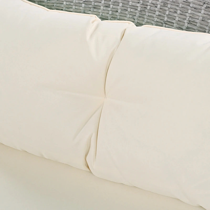 130.3 Outdoor Rattan Half-Moon Sectional Sofa Set with Coffee Table and Side Table, Free Combination