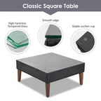4-Pieces Outdoor L-shape Wicker Sofa Set with Colorful Pillows