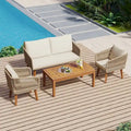 4-Pieces Outdoor Furniture Set with Cushions