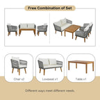 4-Pieces Outdoor Furniture Set with Cushions