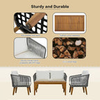 4-Pieces Outdoor Furniture Set with Cushions
