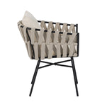 Iron Frame 7-Pieces Outdoor Dining Table with 6 Single Chairs