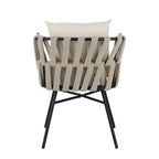 Iron Frame 7-Pieces Outdoor Dining Table with 6 Single Chairs