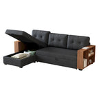 GDFStudio - Vinnas Convertible Sectional Sofa with Pull-Out Bed and Hidden Storage Chaise
