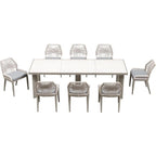 PURPLE LEAF Dining Set Patio Metal Rectangular Table and Wicker Rattan Chairs for Outside Porch Modern Outdoor Furniture Sets