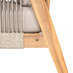 Set da esterno divano angolare a 4 pezzi in legno di acacia e corda