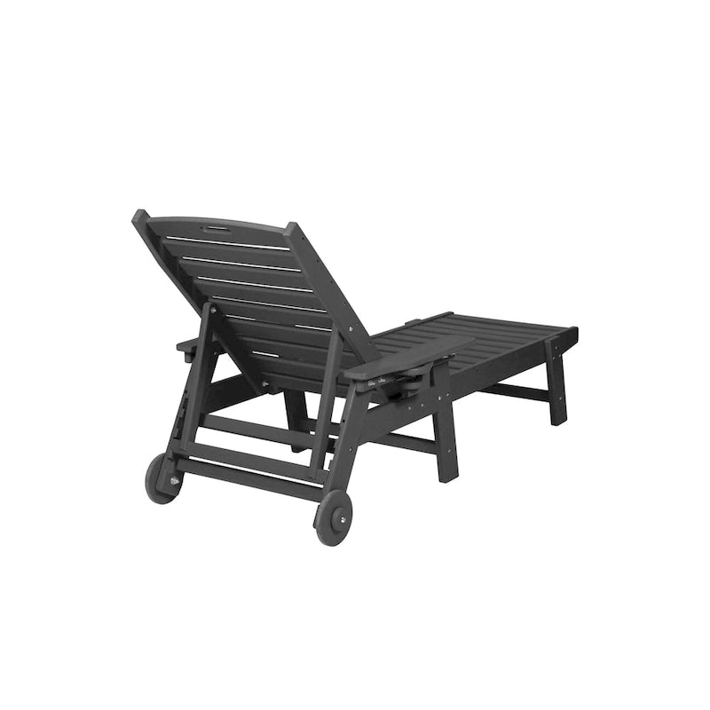 3-Piece Oversized Chaise Lounge Chair Set, All Weather Patio Lounge Chair with 5 Positions, Wheels & Cup Holder
