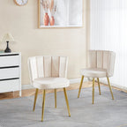 Velvet Dining Chairs with Gold Legs (Set of 2)