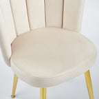 Velvet Dining Chairs with Gold Legs (Set of 2)