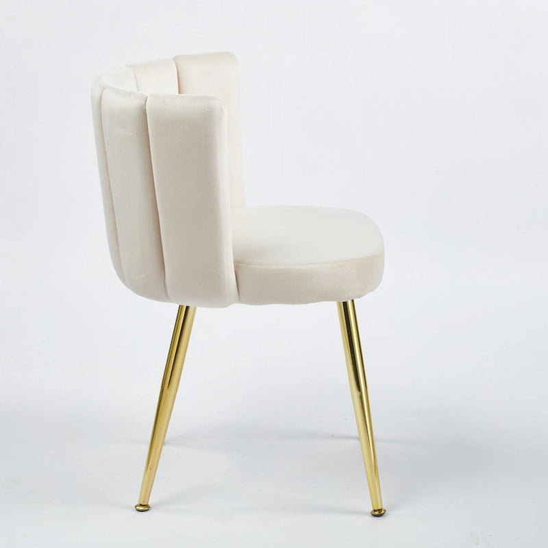 Velvet Dining Chairs with Gold Legs (Set of 2)