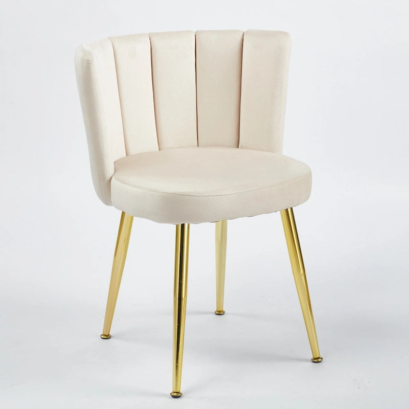 Velvet Dining Chairs with Gold Legs (Set of 2)