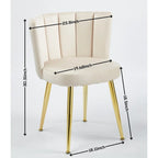 Velvet Dining Chairs with Gold Legs (Set of 2)