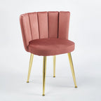 Velvet Dining Chairs with Gold Legs (Set of 2)
