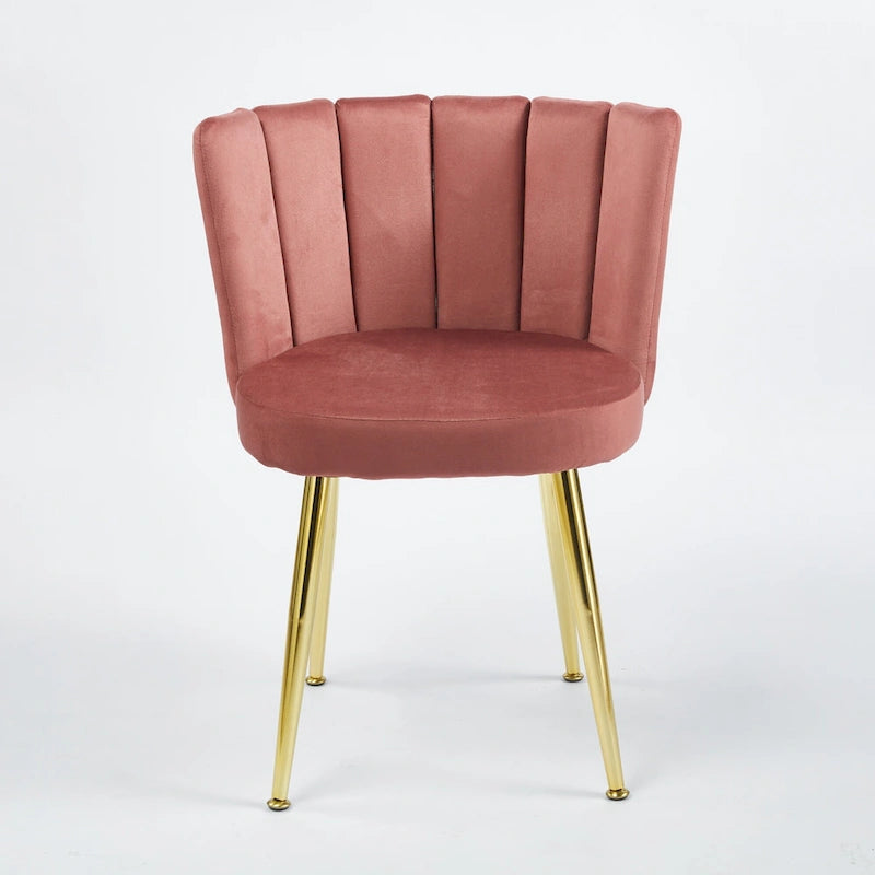 Velvet Dining Chairs with Gold Legs (Set of 2)