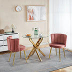 Velvet Dining Chairs with Gold Legs (Set of 2)