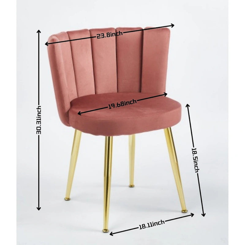 Velvet Dining Chairs with Gold Legs (Set of 2)