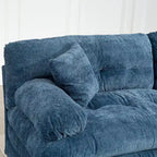 Divano Sezionale a L Trasformabile in Velluto Chenille da 120,87" con Pouf