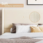 IDEALHOUSE Corduroy, Platform Bed with 51Tall Vertical Headboard
