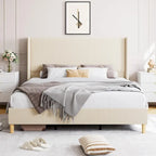 IDEALHOUSE Corduroy, Platform Bed with 51Tall Vertical Headboard