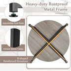 Costway 3 PCS Coffee Table Set Round Coffee Table and 2PCS Square End - See Details