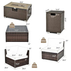 Costway 8PCS Patio Rattan Furniture Set Fire Pit Table Tank Holder - See Details