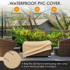 Costway 8PCS Patio Rattan Furniture Set Fire Pit Table Tank Holder - See Details