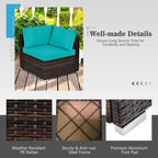 Costway 8PCS Patio Rattan Furniture Set Fire Pit Table Tank Holder - See Details