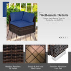 Costway 8PCS Patio Rattan Furniture Set Fire Pit Table Tank Holder - See Details