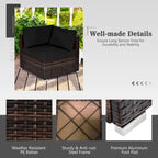 Costway 8PCS Patio Rattan Furniture Set Fire Pit Table Tank Holder - See Details