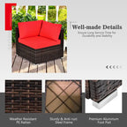 Costway 8PCS Patio Rattan Furniture Set Fire Pit Table Tank Holder - See Details