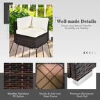 Costway 8PCS Patio Rattan Furniture Set Fire Pit Table Tank Holder - See Details
