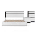 Furniture of America Conjira Modern 3-Piece White Wood Storage Bedroom Set