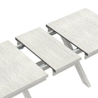 VECELO Set tavolo da pranzo con panca, tavolo da pranzo rettangolare allungabile in legno massello e 4 sedie da pranzo in legno massello