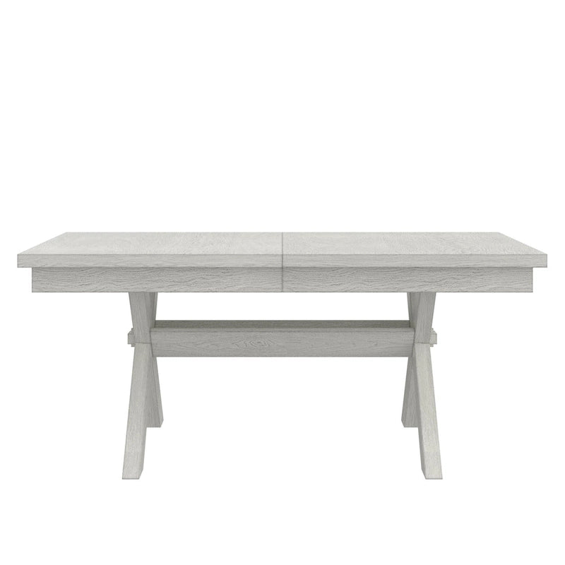 VECELO Set tavolo da pranzo con panca, tavolo da pranzo rettangolare allungabile in legno massello e 4 sedie da pranzo in legno massello