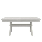 VECELO Set tavolo da pranzo con panca, tavolo da pranzo rettangolare allungabile in legno massello e 4 sedie da pranzo in legno massello