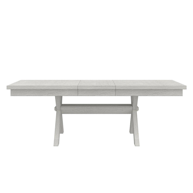 VECELO Set tavolo da pranzo con panca, tavolo da pranzo rettangolare allungabile in legno massello e 4 sedie da pranzo in legno massello
