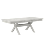 VECELO Set tavolo da pranzo con panca, tavolo da pranzo rettangolare allungabile in legno massello e 4 sedie da pranzo in legno massello