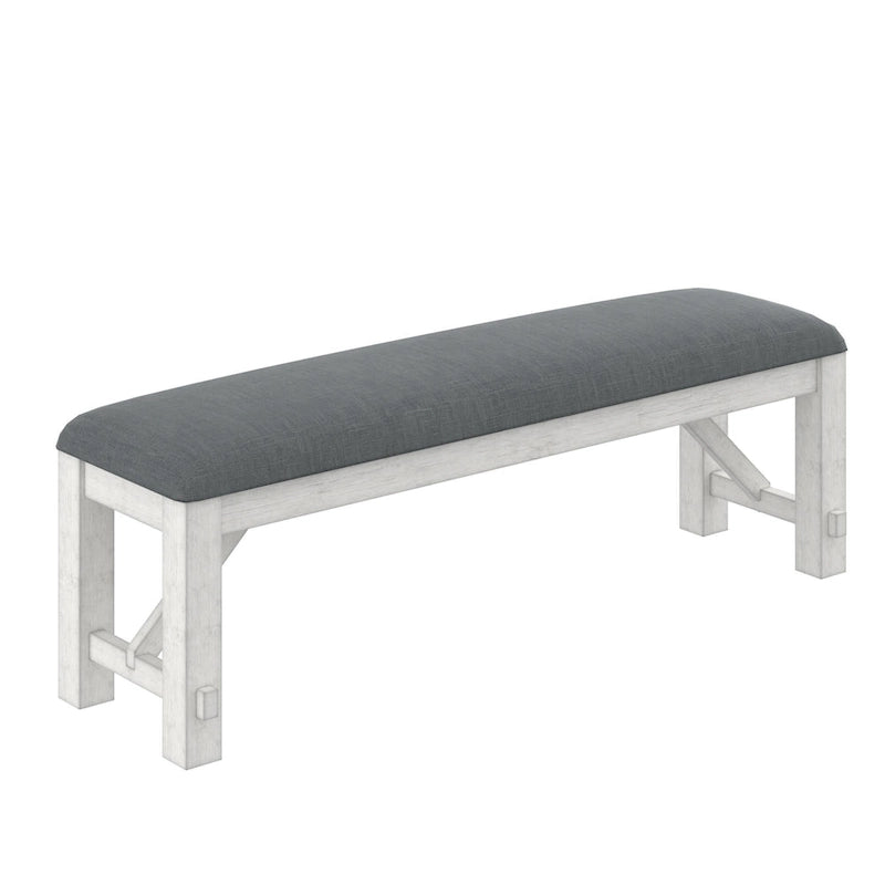 VECELO Set tavolo da pranzo con panca, tavolo da pranzo rettangolare allungabile in legno massello e 4 sedie da pranzo in legno massello