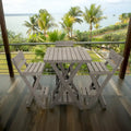 Set bar pieghevole da esterno a 3 pezzi completamente assemblato per tutte le stagioni Key West