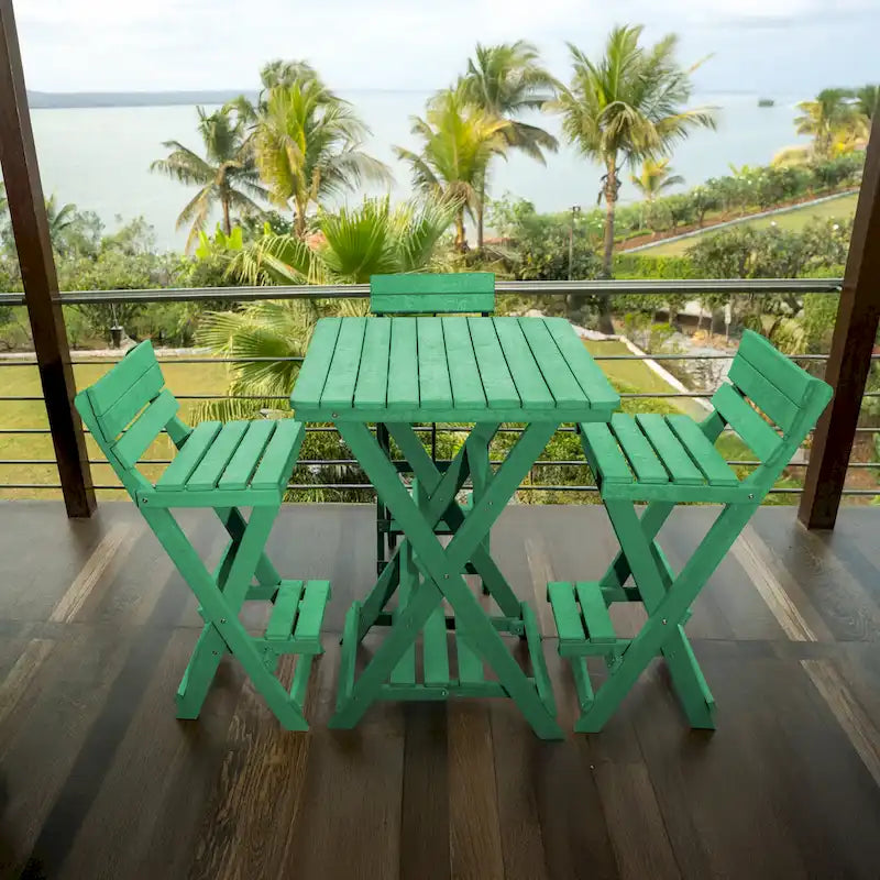 Set bar pieghevole da esterno a 3 pezzi completamente assemblato per tutte le stagioni Key West