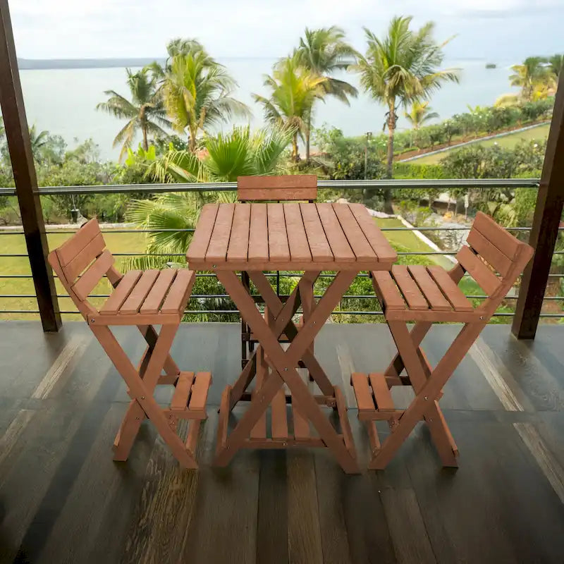 Set bar pieghevole da esterno a 3 pezzi completamente assemblato per tutte le stagioni Key West