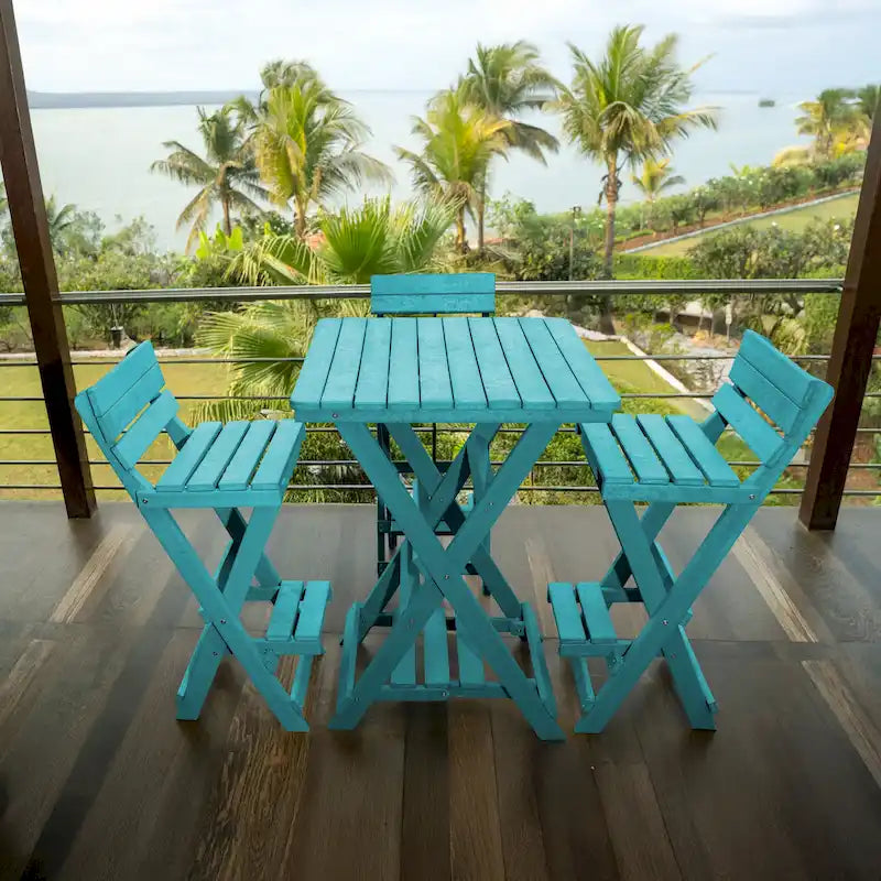 Set bar pieghevole da esterno a 3 pezzi completamente assemblato per tutte le stagioni Key West
