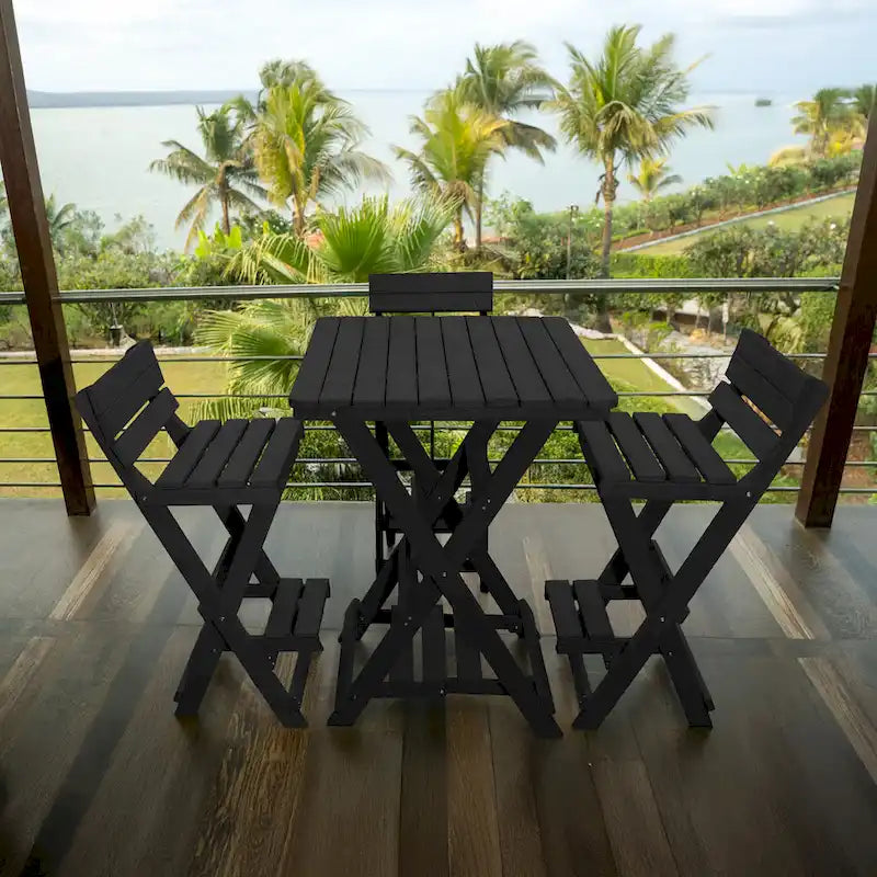 Set bar pieghevole da esterno a 3 pezzi completamente assemblato per tutte le stagioni Key West