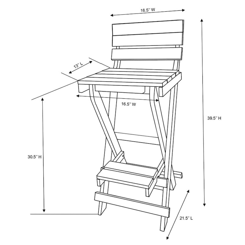 Set bar pieghevole da esterno a 3 pezzi completamente assemblato per tutte le stagioni Key West