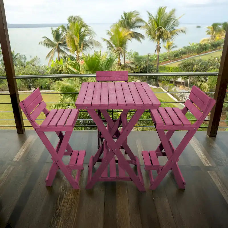 Set bar pieghevole da esterno a 3 pezzi completamente assemblato per tutte le stagioni Key West